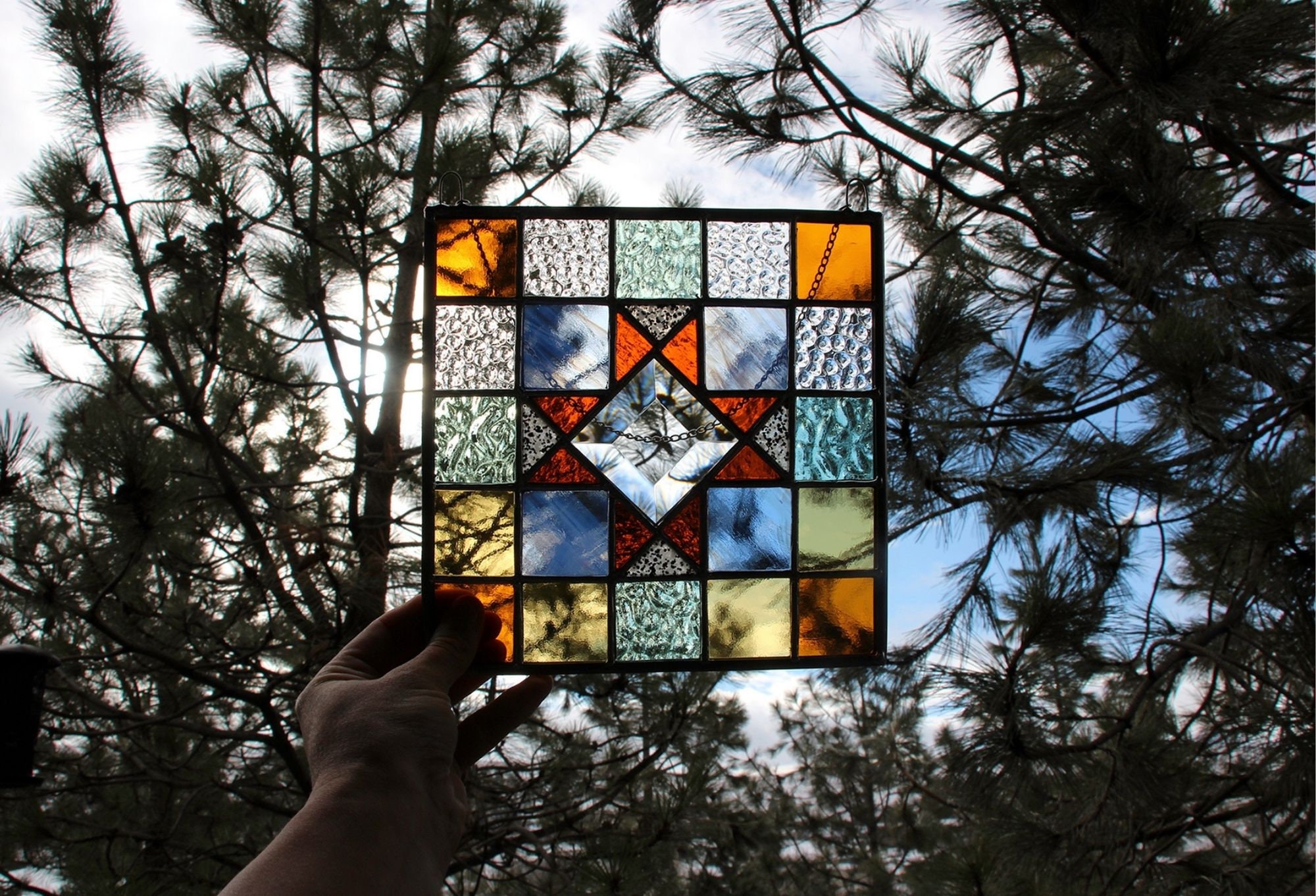 PATTERN Geometric Quilted Square Stained Glass Pattern - Etsy