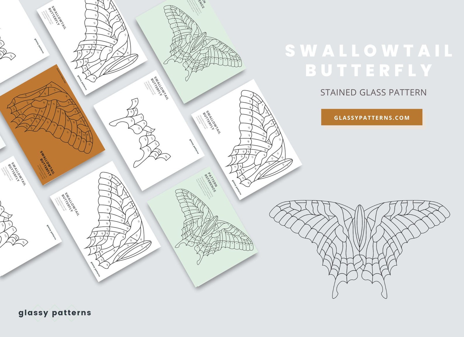 PATTERN • Swallowtail Butterfly Stained Glass Patterns • Digital ...