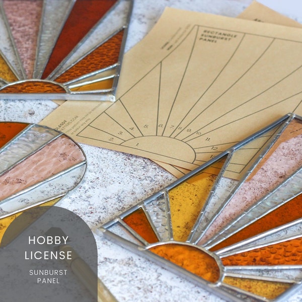 PATTERN • Sunburst Panel Stained Glass Pattern • Digital Download:  Hobby License