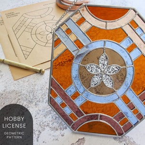 PATTERN • Floral Geometric Stained Glass Patterns • Digital Download: Hobby License