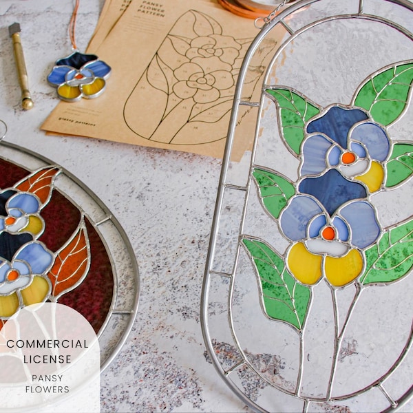 Stained Glass Pansy Patterns Etsy