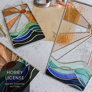PATRONES • 2 patrones de vitrales Ocean Sunshine • Descarga digital: Licencia de hobby