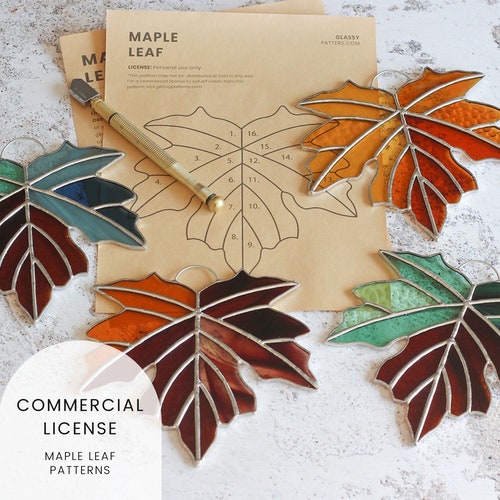 PATTERN Maple Leaf Stained Glass Pattern Digital Download Etsy