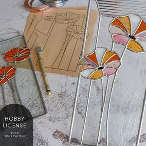 PATTERNS • Floral Panel Stained Glass Patterns • Digital Download: Hobby License