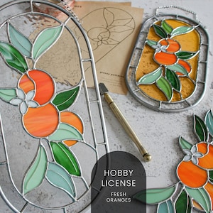 PATTERNS • Fresh Oranges Stained Glass Patterns • Digital Download: Hobby License