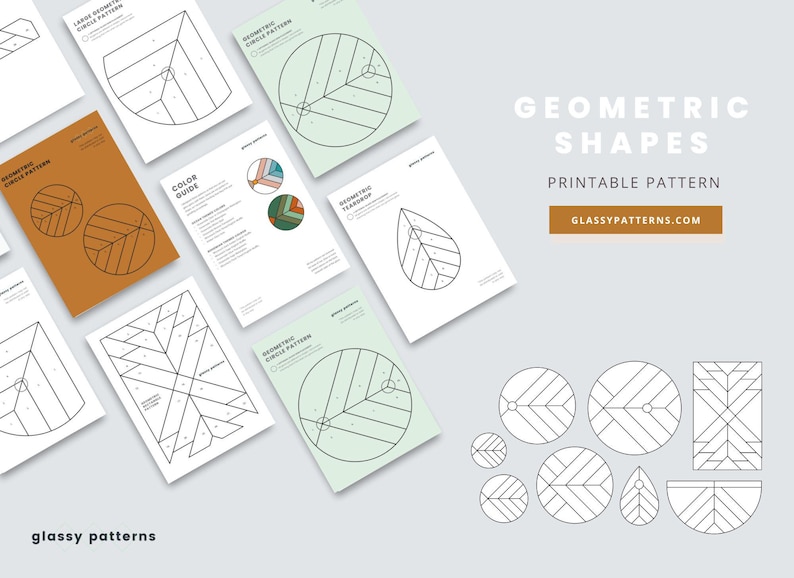 PATTERNS • Geometric Shapes Stained Glass Patterns • Digital Download ...