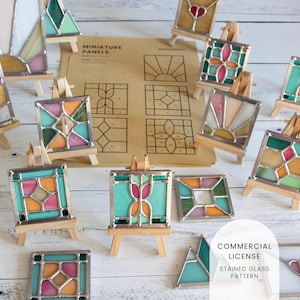PATTERNS • Miniature Stained Glass Panel for Easels • Digital Download: Commercial License
