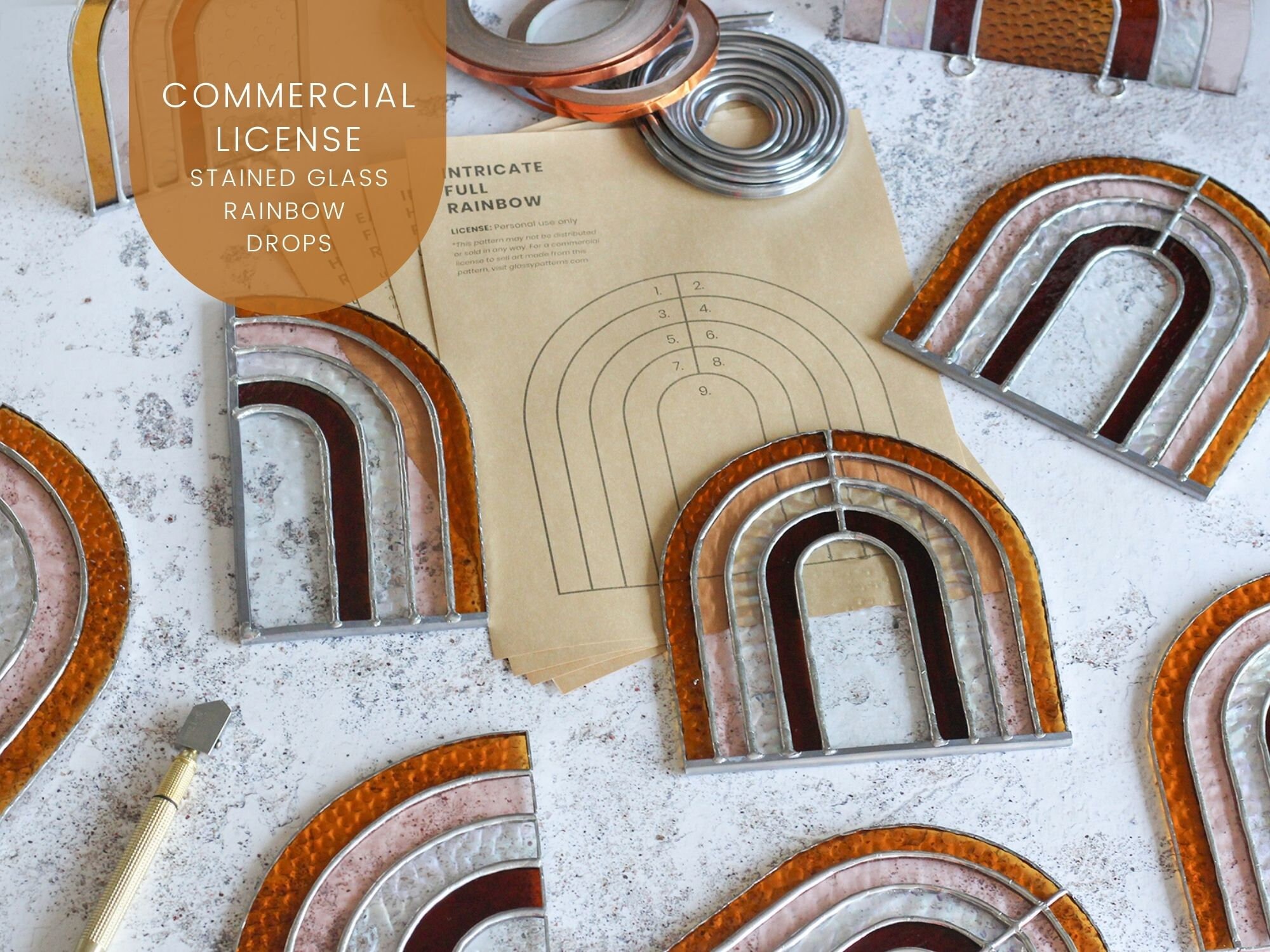 PATTERNS 4 Standing Rainbow Stained Glass Patterns Digital | Etsy