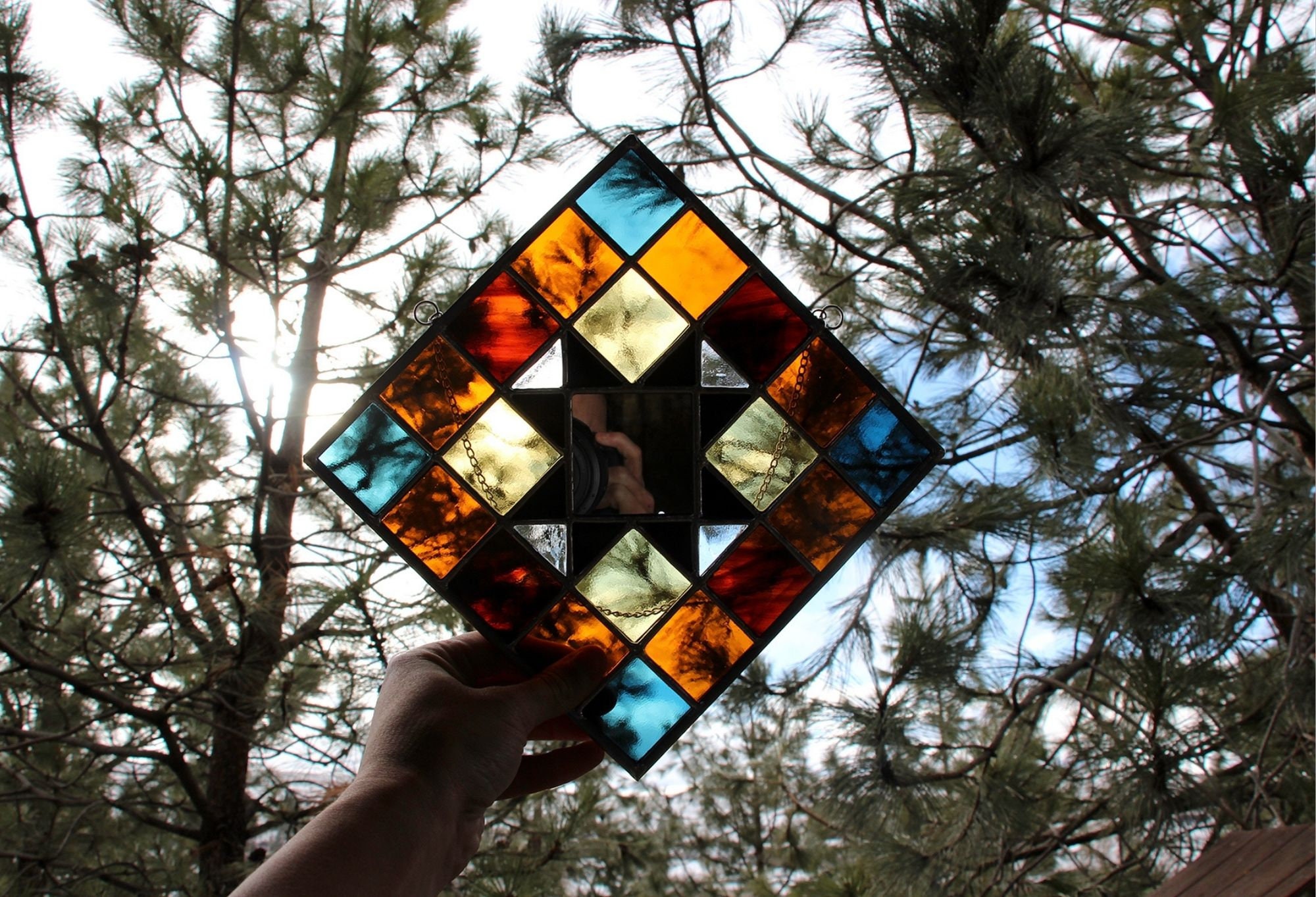 PATTERN Geometric Quilted Square Stained Glass Pattern - Etsy