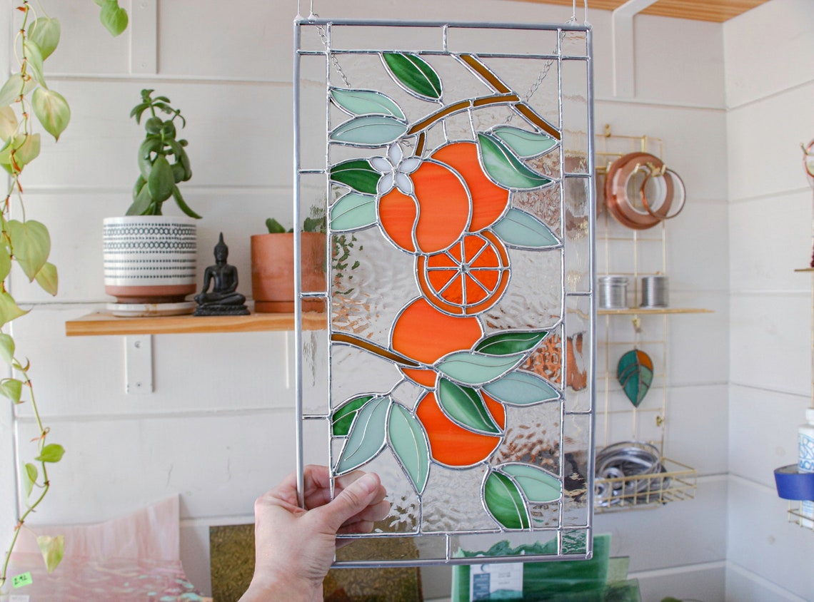 PATTERN Lemons and Oranges Stained Glass Patterns Digital Etsy