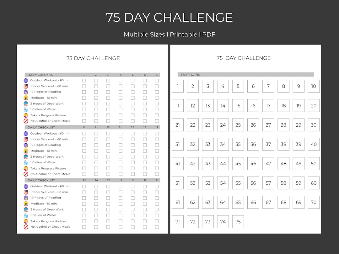 75-day-challenge-tracker-printable-tracker-checklist-calendar-digital-download-etsy for Free 75 Day Hard Challenge Printable 75 Day Challenge Tracker – Printable Tracker/checklist & Calendar – Digital Download - Etsy for Free 75 Day Hard Challenge Printable