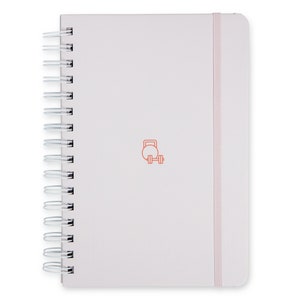 Best Pink Hardcover Fitness Journal/Planner, Workout LogBook - A5 - Set Goals, Track Workouts & Record Progress -Sturdy Binding, Thick Paper