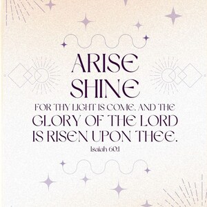 Bible Verse Prints Modern Christian Decor Digital Download Scripture Wall Art Arise Shine 24&quot;x36&quot;, 18&quot;x24&quot;, Printable Multiple Sizes