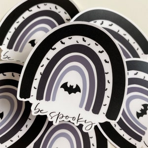 Black Rainbow, Be Spooky Sticker, Bat Sticker, Vampire Sticker, Halloween Sticker