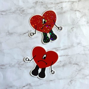 Bad Bunny Heart Sticker,  Holographic Sticker, Verano Sin Ti, Bad Bunny Logo, El Conejo Malo, YHLQMDLG