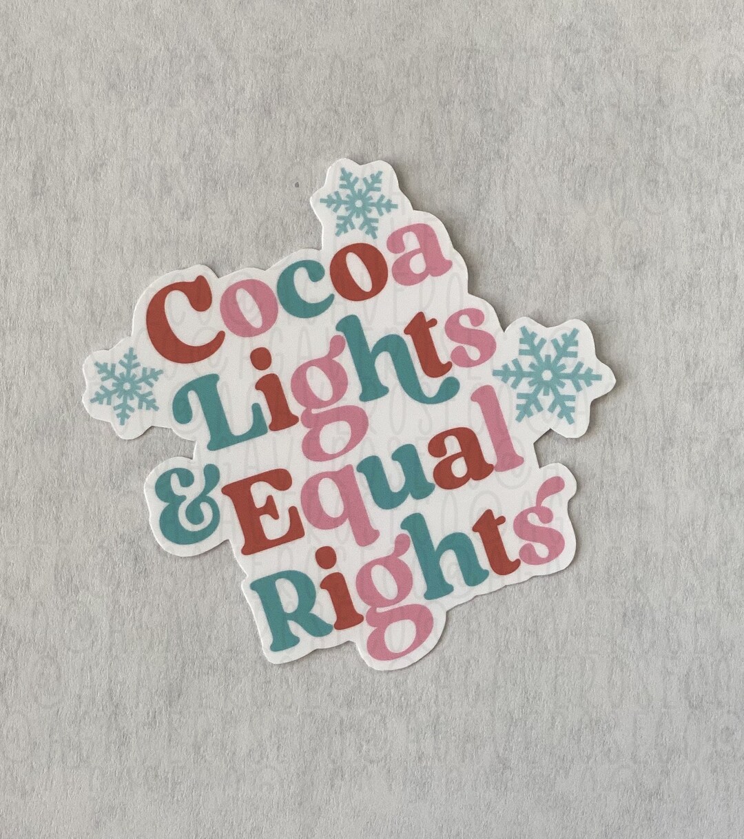 Cocoa Lights & Reproductive Rights Sticker, Christmas Sticker, Women's ...