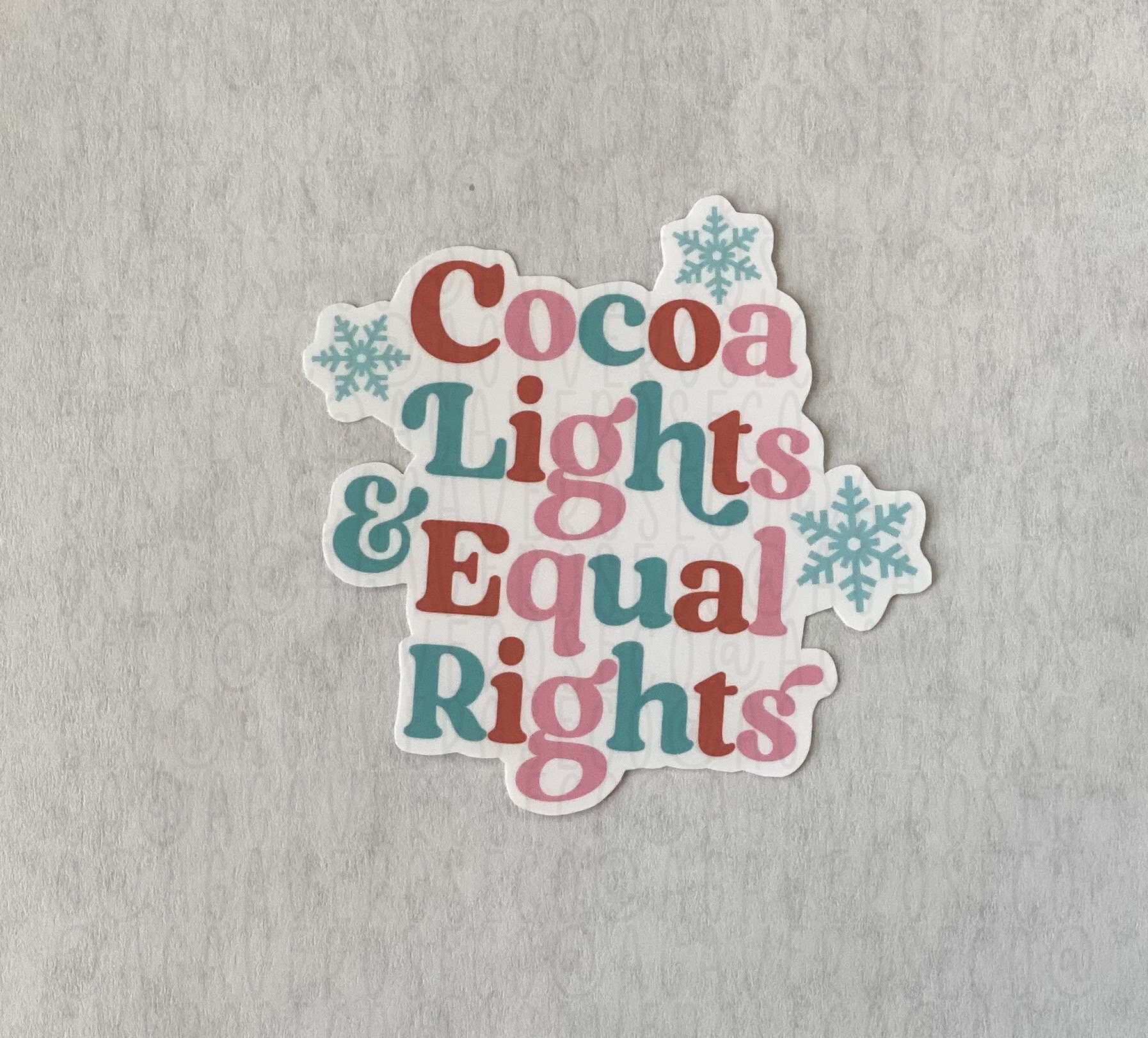 Cocoa Lights & Reproductive Rights Sticker, Christmas Sticker, Women's ...