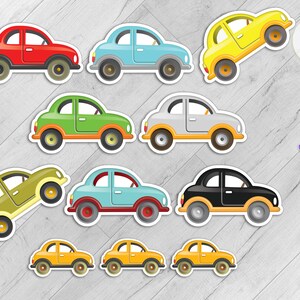 CAR Sticker Pack, Cute Yellow Vehicle, Blue Transportation, SET of 11 Boy Décor, Baby Nursery Art, Kinderspeelkamer 1e Black Friday ROOD Groen