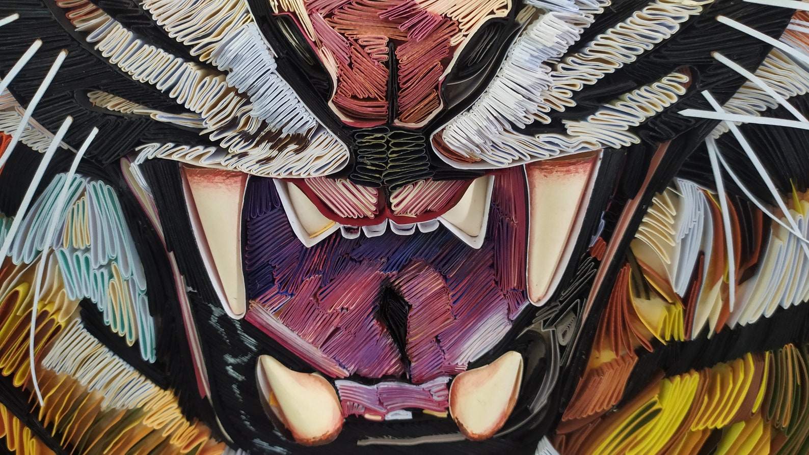 The Tiger Art Paper quilling on plywood Paper quilling wall Etsy