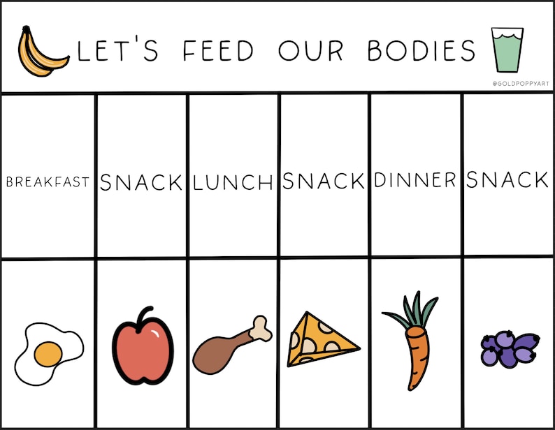 Morning Bedtime & Eating Routine Chart Etsy