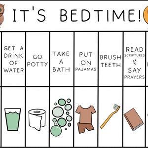 Morning, Bedtime & Eating Routine Chart