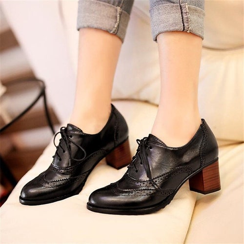 Pumps Square Heel Pointed Toe High Heel 