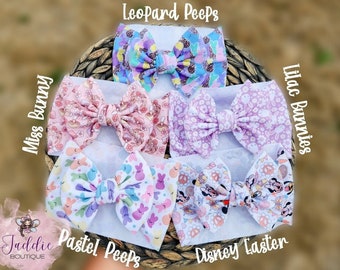 Easter Bows, Spring Hair Bow, Easter Bunny Bows, Easter Bunny Bow, Big Bows, Piggies, Baby Headwrap, Easter Accessories