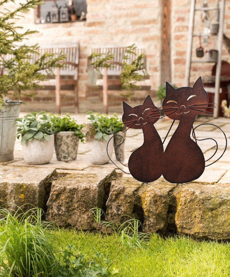 Lovely Cat Garden Statue Lawn Ornament Sculpture Figurine With Etsy