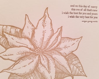 Merry Poinsettia Letterpress Card