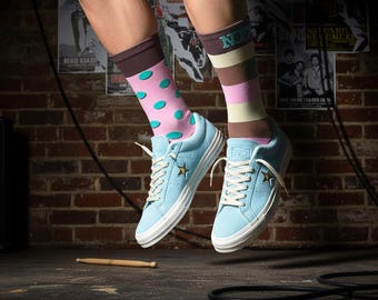 Calcetines de punk rock inspirados en NOFX, "Adiós y gracias por todos los zapatos", regalo para fans del skate punk, ropa vintage de bandas, accesorios de punk rock.