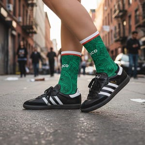 Calcetines de fútbol de México, diseño retro de camiseta de 1998, regalo para fanáticos del Mundial 2026, equipo de fútbol del Tri, ropa vintage de la selección nacional mexicana