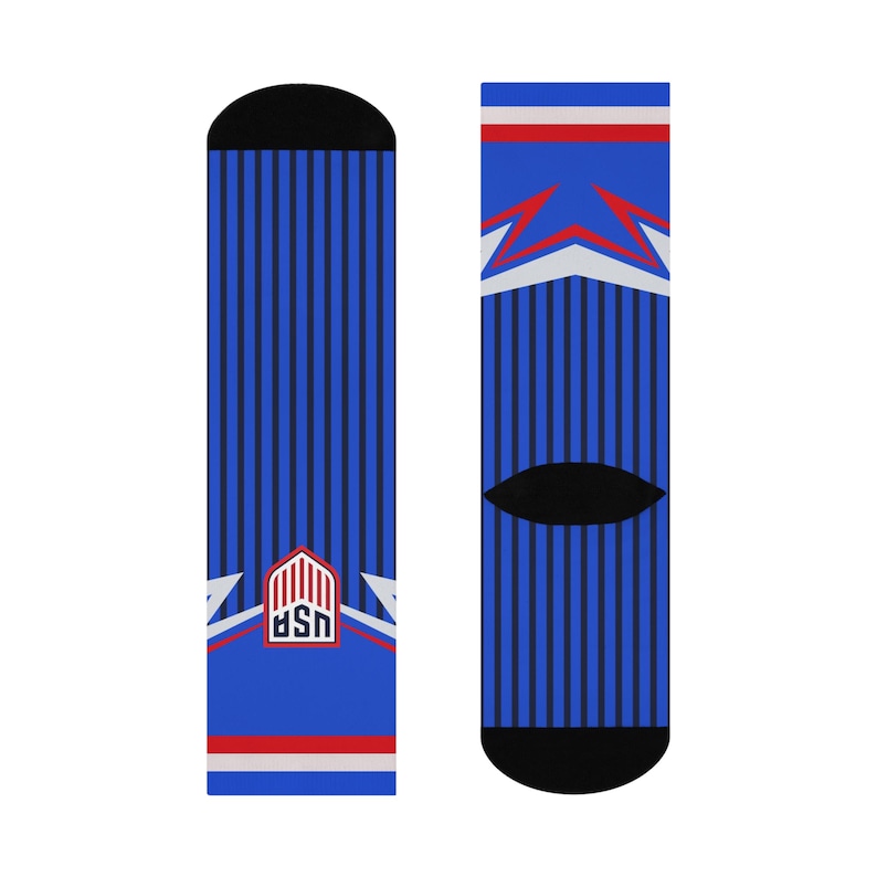 Calcetines de fútbol con diseños diferentes de México y Estados Unidos / Diseño retro de la camiseta del Mundial 2014 / Regalo mexicano-americano / Para aficionados al fútbol de El Tri y la selección nacional de Estados Unidos imagen 7
