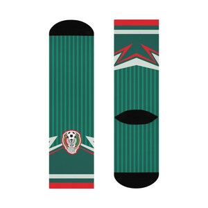 Calcetines de fútbol con diseños diferentes de México y Estados Unidos / Diseño retro de la camiseta del Mundial 2014 / Regalo mexicano-americano / Para aficionados al fútbol de El Tri y la selección nacional de Estados Unidos imagen 6