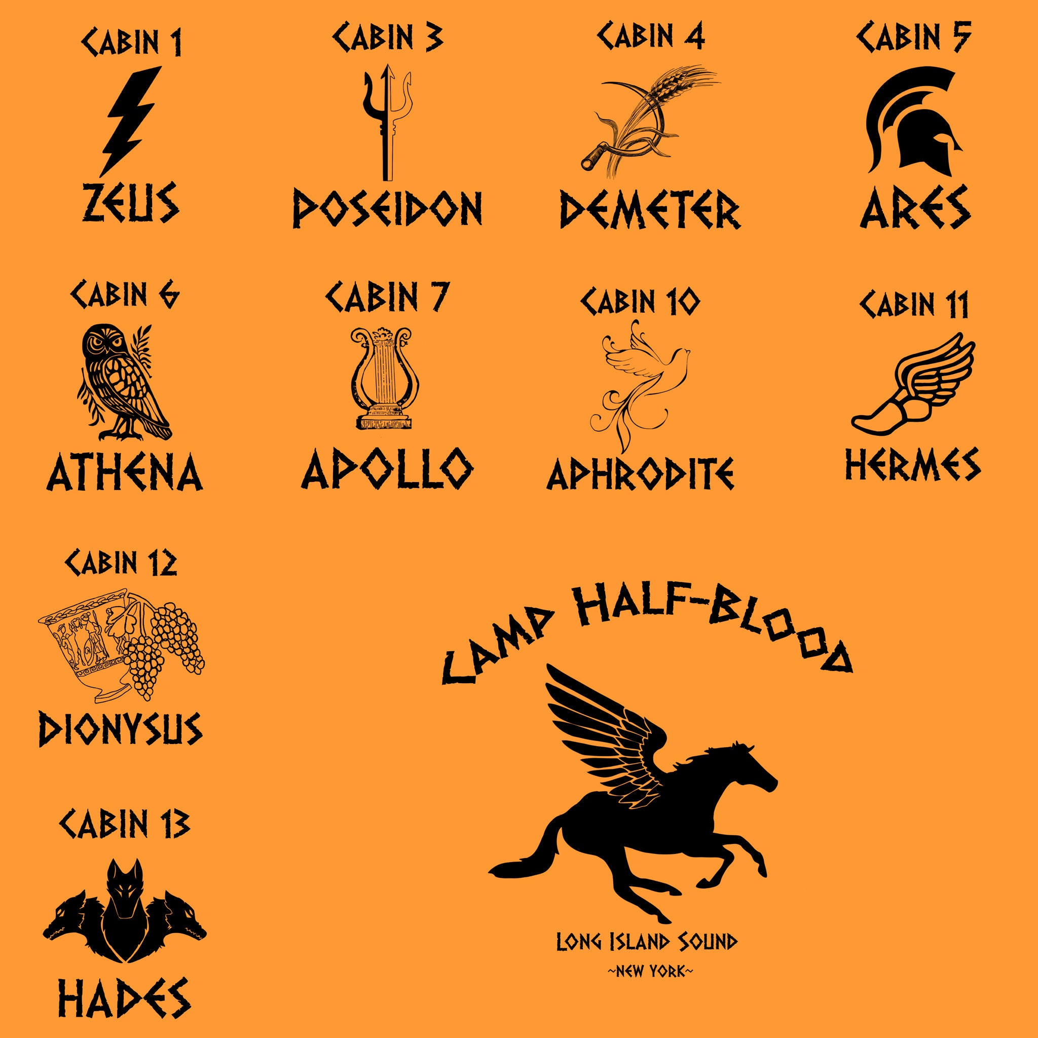 Cabin Thirteen - Hades - Percy Jackson - Camp Half-Blood Clock