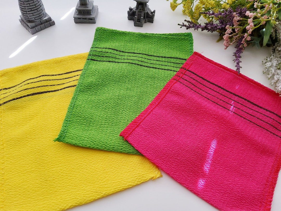 3pc Korean Italy Towel, Korean Exfoliating Mitt Bulk, Loofah Scrub