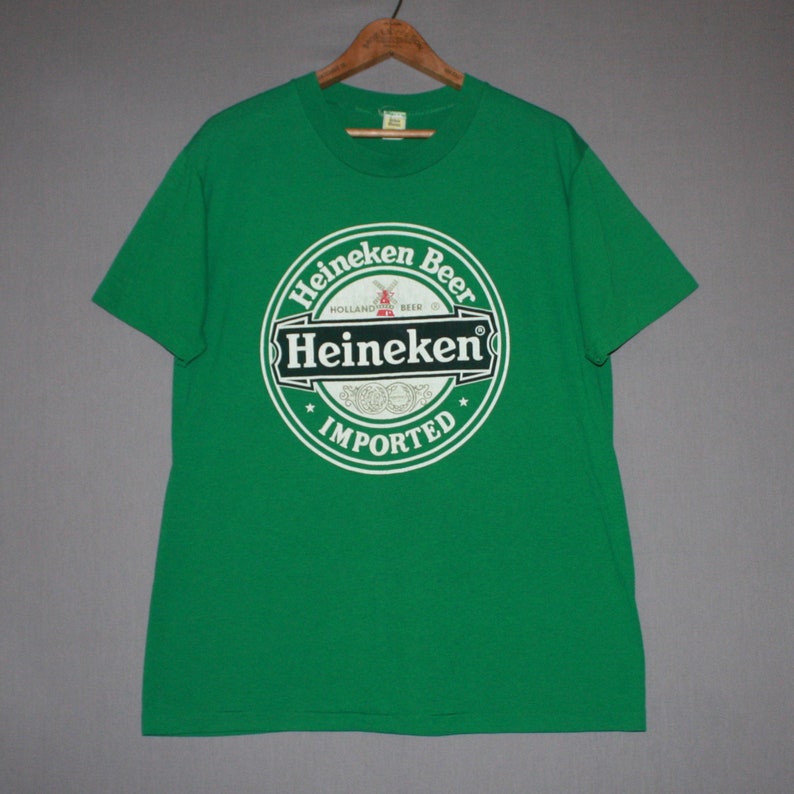 Vintage Heineken Imported Beer Holland Dutch Velvasheen T-shirt 80's image 1