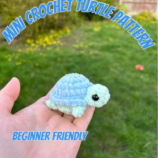 Mini Fluffy turtle crochet pattern tortoise amigurumi