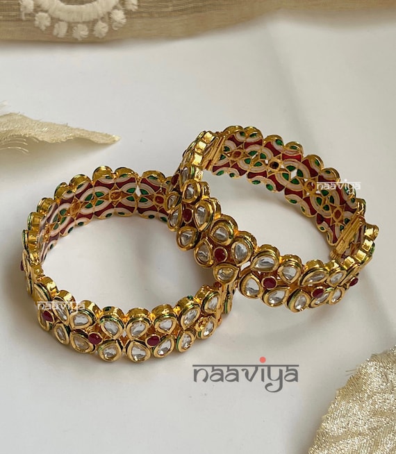 Gold kundan kada designs deals