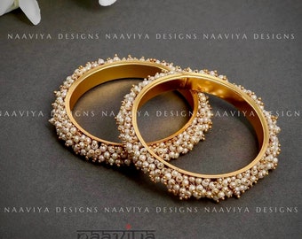 Vergoldete Perlencluster-Armbänder, Perlenarmbänder, Goldarmbänder, handgemachter Schmuck