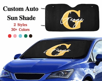 Custom Name Auto Sun Shade Board, 55" x 29.53" Or 28" x 28", Personalized Auto Sunshade, Custom Windshield For Your Car, Gift for husband