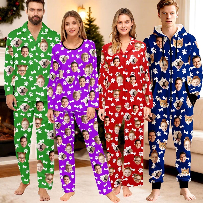 Custom Face Pajamas: Personalized Family Matching Pajamas bild 1