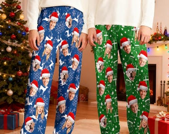 Custom Face Christmas Pajamas: Personalized Photo Matching Family Sleepwear