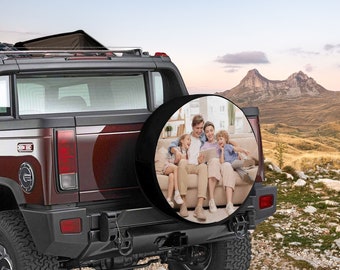 Custom Photo Spare Tire Cover: Personalized Family Picture, Waterproof Protection