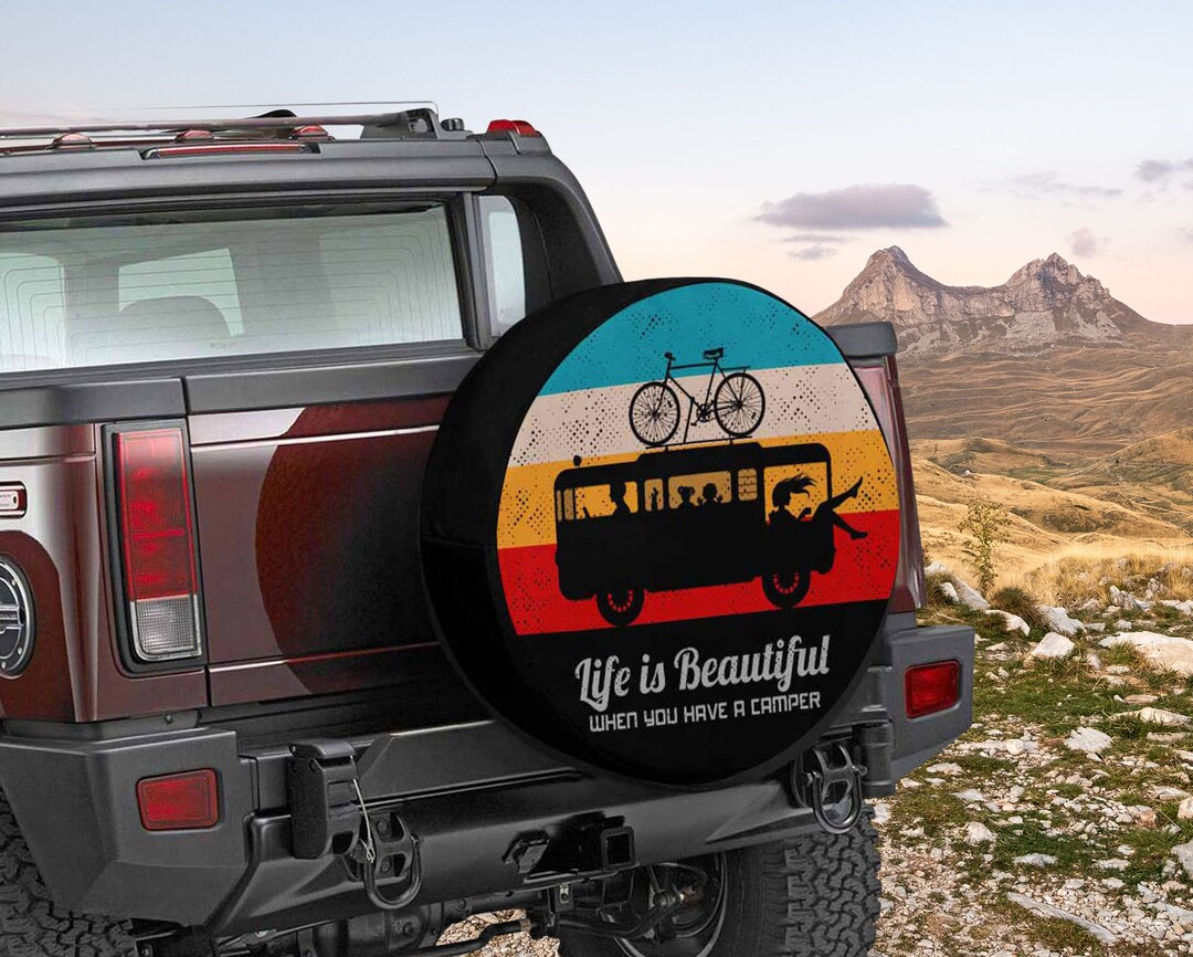 Custom Camper Spare Tire Cover, Personalized Text Picture Spare Tire