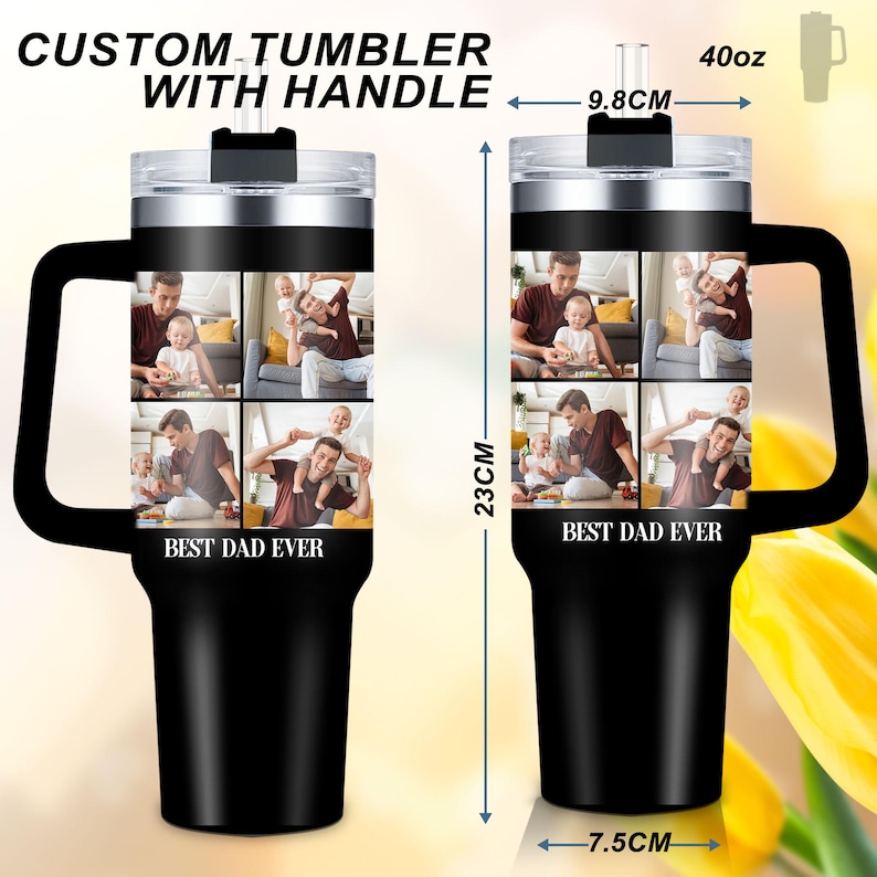 Personalized Photo&Text Tumbler: Custom Picture Stainless Steel Travel Mug, 20oz 30oz 40oz 画像 8