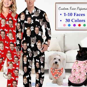 Custom Pajama Pants, Personalized Women&#39;s Pajamas, Custom Pajama Sets for Mother Girlfriend Him, Custom Pajamas with Dog, Custom Dog Pajamas