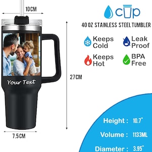 Custom 40oz Tumbler With Photo,custom Any Logo Photo,personalized Large ...