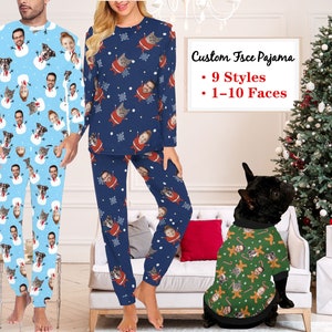 Personalized Christmas Pajama Set: Custom Face Photo Matching Pajamas