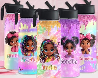 Personalized Kids Water Bottle: Stainless Steel Insulated Cup, Back to School Gift