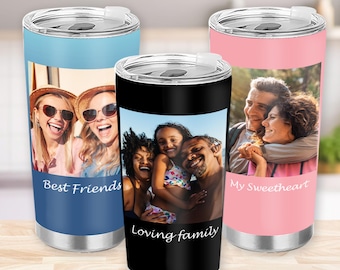 Personalized Photo 20oz Tumbler, Custom Travel Mug
